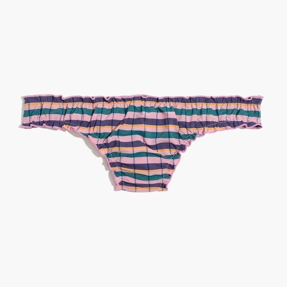 NWT Madewell Second Wave Ruffled Bikini Bottom in Plaid - Picture 4 of 9